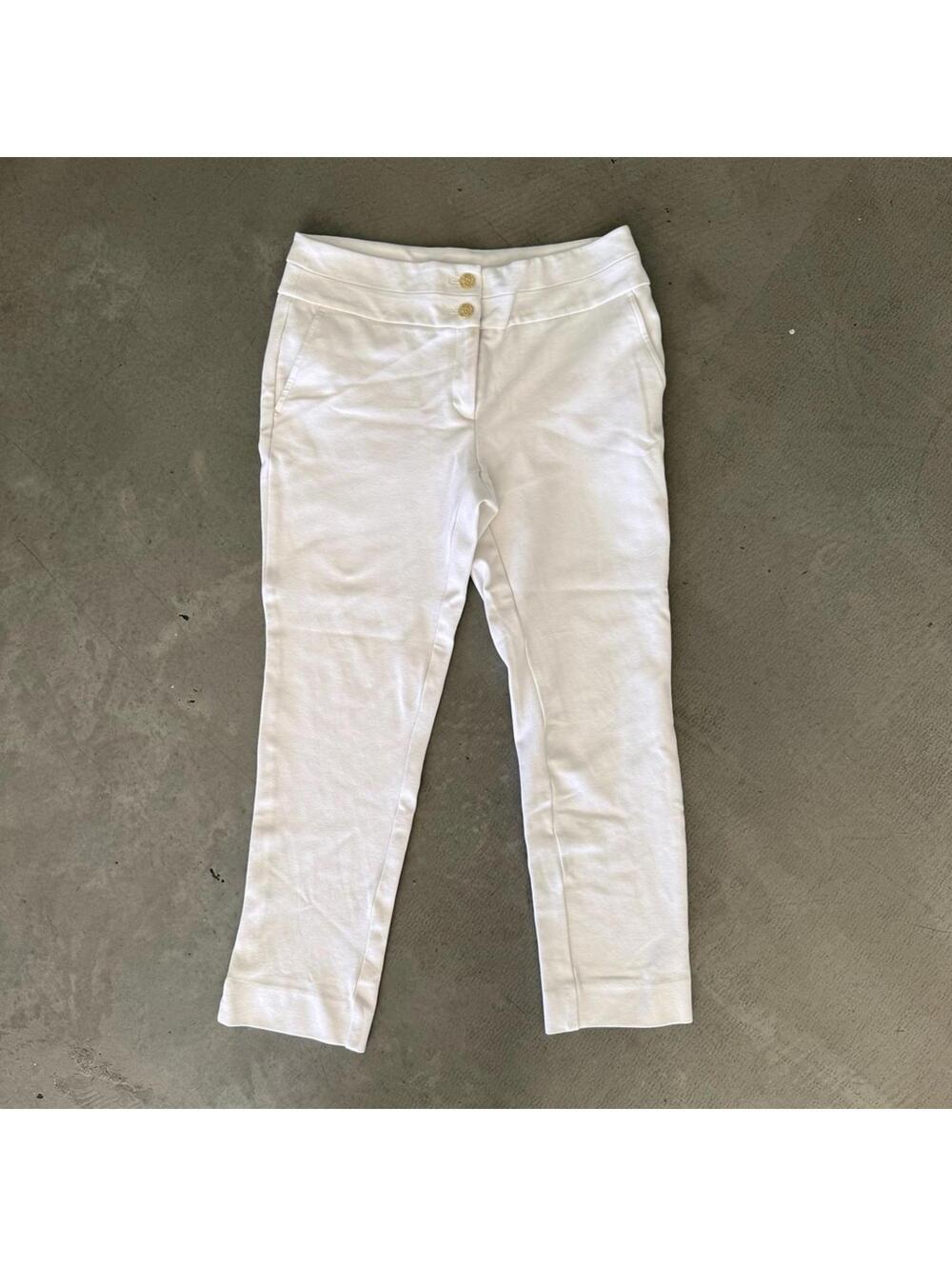 Anne Klein Pants / Cropped Slim Fit / Ivory / Womenβs 6